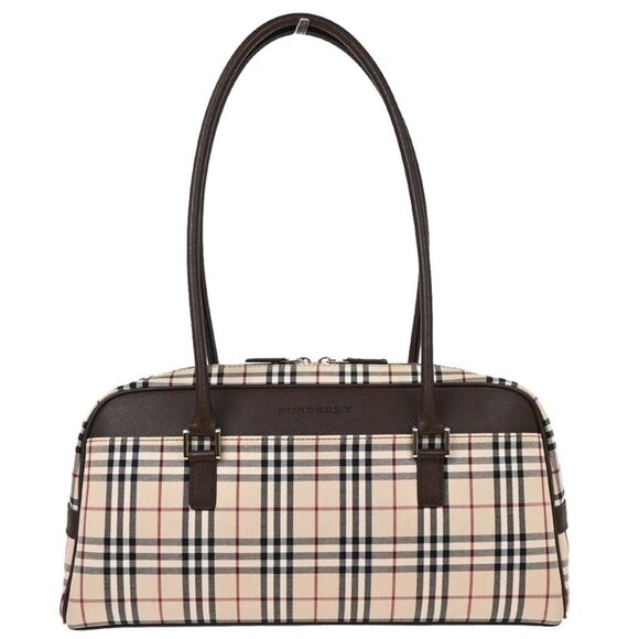 Burberry Beige Brown Burberry Check Handbag 154219 - Picture 1 of 10
